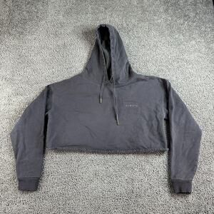 Arminta Hoodie Womens Extra Large Gray Cropped Drawstring Sweatshirt Ladies